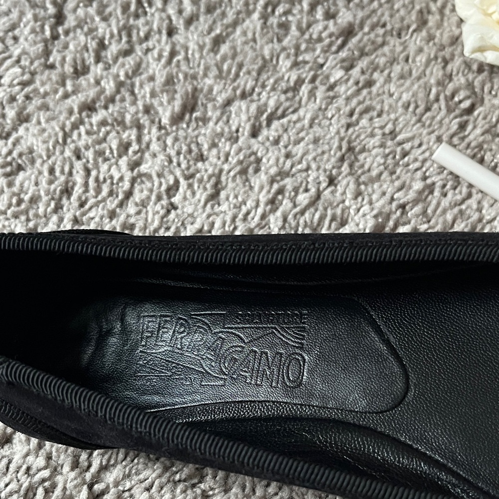 Salvatore Ferragamo Black Suede Women's Flats View 2
